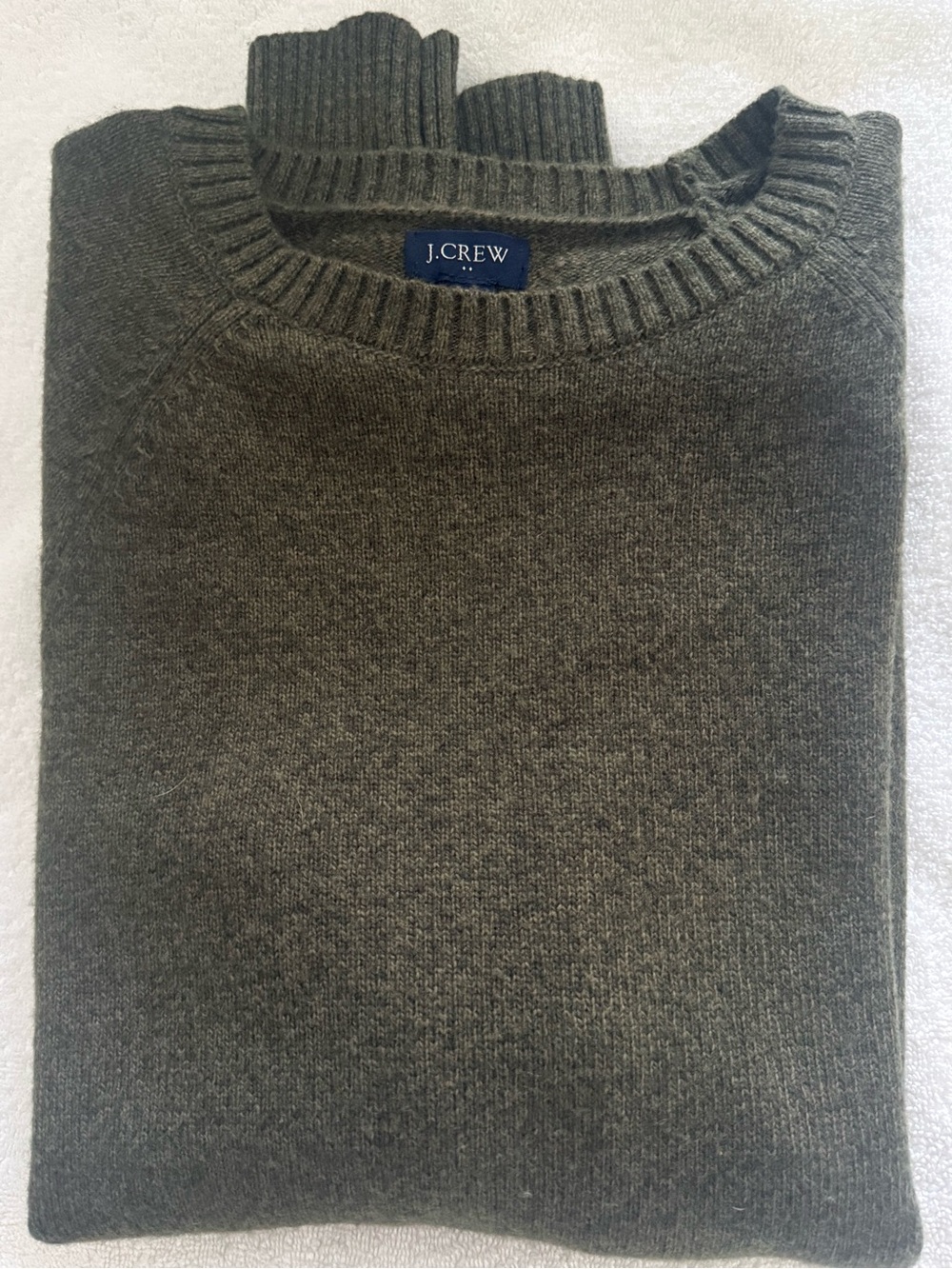 J. Crew Men's Olive Green Crewneck Sweater